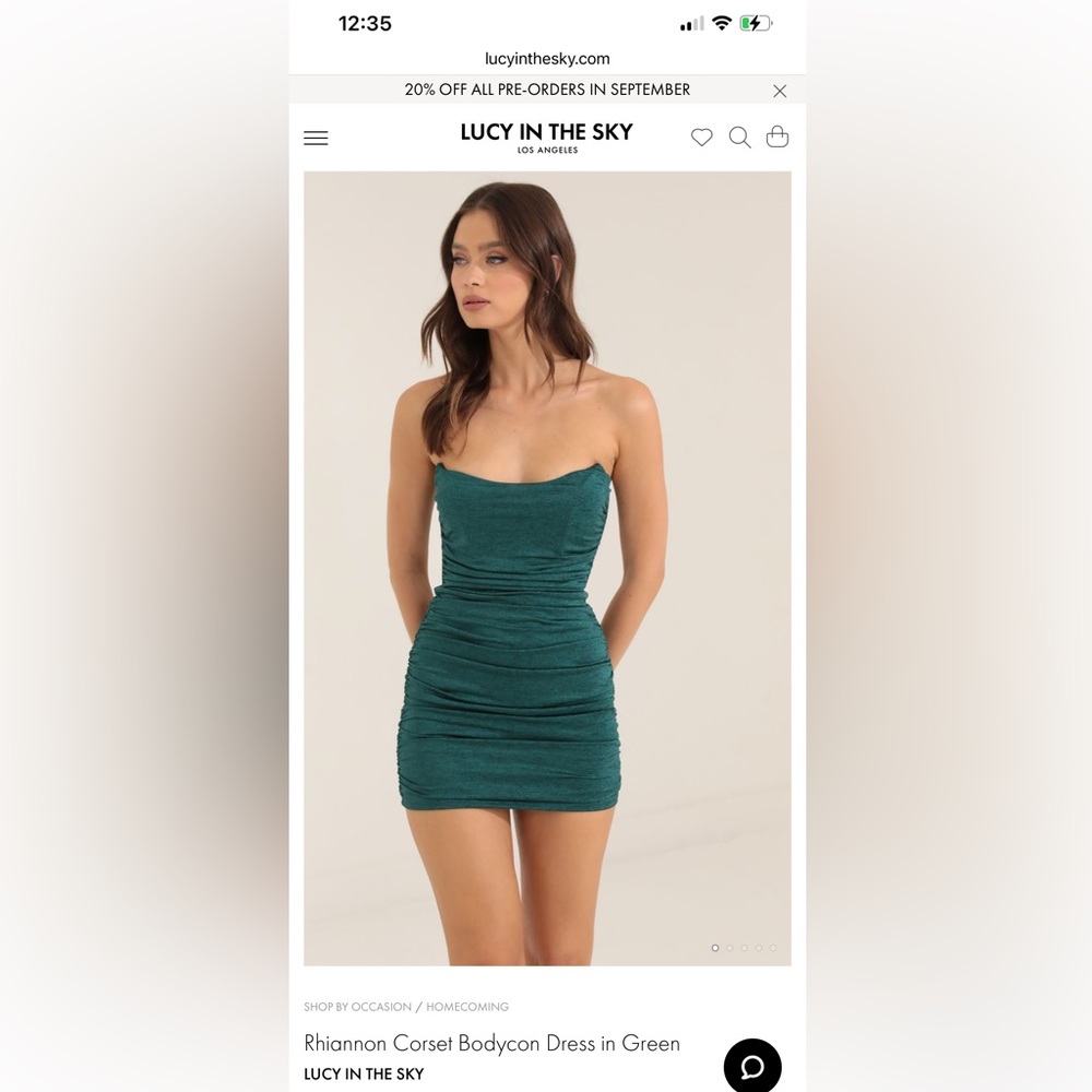 LUCY IN THE SKY Rhiannon Corset Bodycon Dress in Green